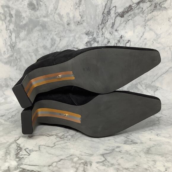 Sam Edelman Womens 8M Black Suede Saige Ankle Boots Block Heels P41-5 - Picture 8 of 10